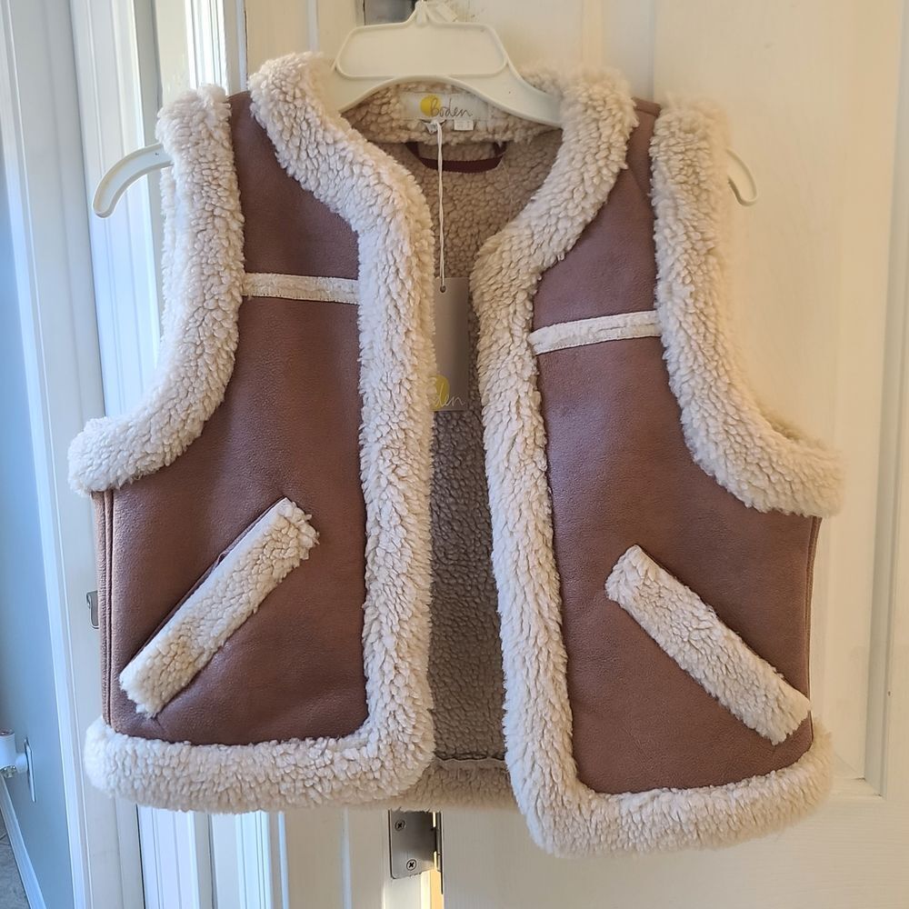 Boden Faux Shearling Gilet Vest Size US 2 NWT